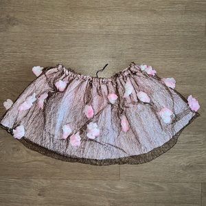 Pink and gold costume ballet skirt with flowers